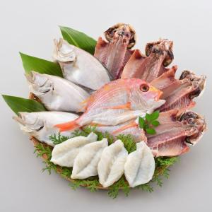 【送料無料】海匠・国近商店『山口県産干物セット　K-７』（アジ・カレイ・レンコ鯛・マフグ一汐）