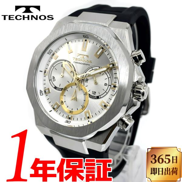 TECHNOS テクノス CHRONOGRAPH クロノグラフ メンズ クォーツ 腕時計 10気圧防...