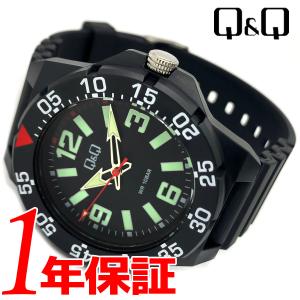 送料無料 CITIZEN シチズン Q&amp;Q キューアンドキュー クオーツ メンズ 腕時計 ラウンド 10気圧防水 ラバーベルト アナログ 3針 スポ