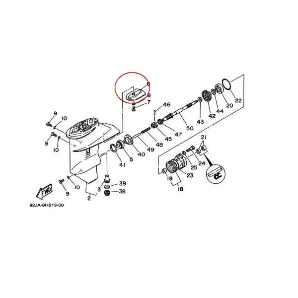 【YAMAHA/ヤマハ】船外機トリムタブ　２スト9.9〜30用　４ストF9.9〜F25D　FT8〜F...