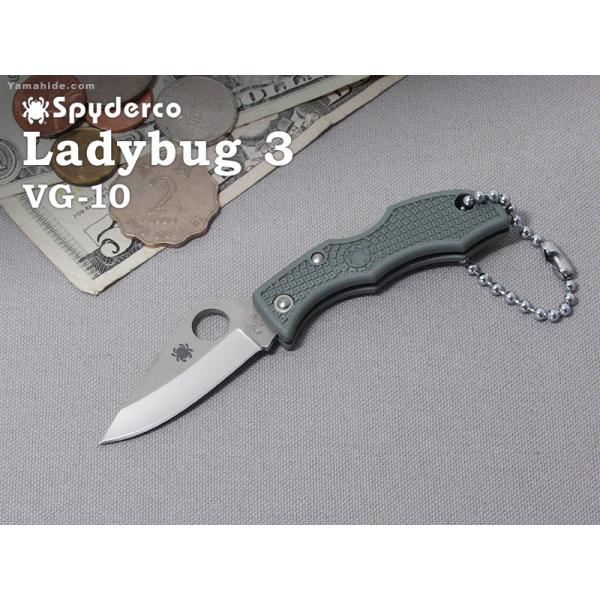 スパイダルコ　LFGP3 レディバグ3 フォリッジグリーン 直刃/Spyderco Lady Bug...