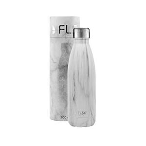 炭酸対応 FLSK フラスク 水筒 真空断熱 ステンレスボトル 保温 保冷 魔法瓶 グロウラー ホワイトマーブル 500ml