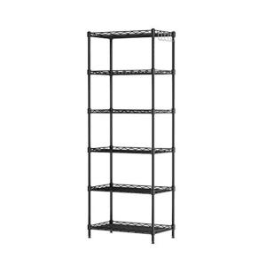 スチールラック 収納 棚 ラック メタル スチール シェルフ キッチン収納 ワイヤーラック 55×30×160cm ブラック