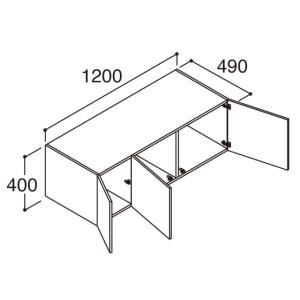 LIXIL（リクシル） 洗面収納 EV 奥行500用 1200幅 アッパー
