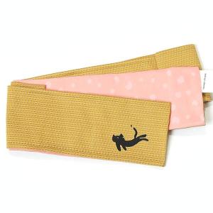 特別価格 tsumori chisato ツモリチサト 細帯 半巾帯 麻無地・ねこ刺繍