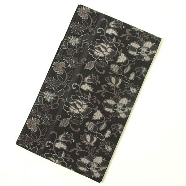 名古屋帯 正絹 仕立て上がり品 西陣 九寸帯 なごや帯 日本製 カジュアル 黒