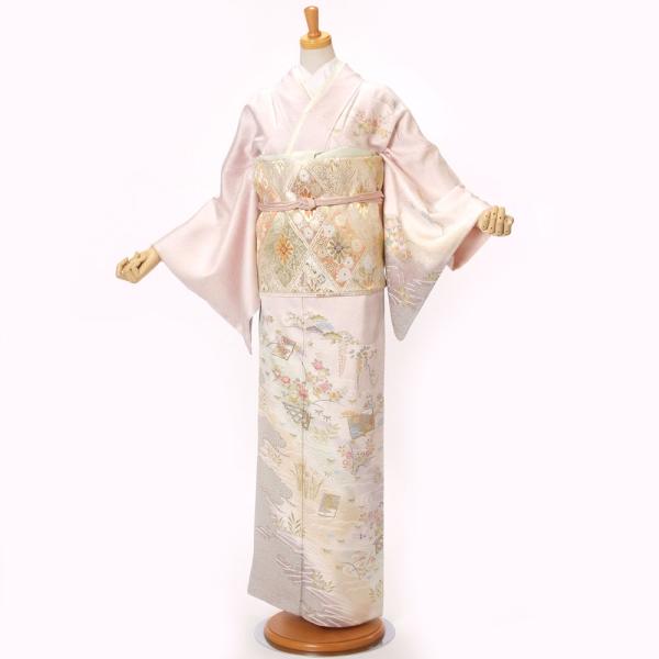 訪問着 単品 レディース 着物 仕立て上がり 正絹 袷 裏付き Mサイズ 春 秋 冬 古典 礼装 結...