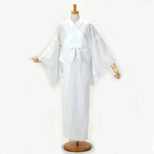 長襦袢 夏用 女性 お仕立て上がり 東レ 爽竹 紙人形 立体裁断 絽半衿付き 衣紋ぬき付き 清涼 白