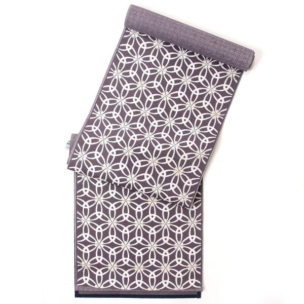 名古屋帯 正絹 西陣織 九寸なごや帯 ふくい 花七宝 お仕立て付き 春 秋 冬 カジュアル 日本製 ...