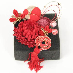 髪飾り 振袖 成人式 袴 Uピン 6個セット かんざし つまみ 水引 和装 着物 日本製 シャルマン 赤｜yamaki