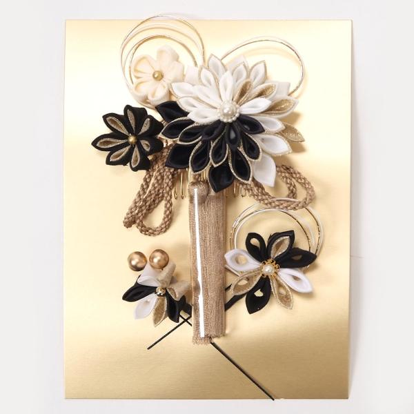 髪飾り 振袖 成人式 袴 3個セット Uピン シャルマン 花 つまみ細工 ふさ 可愛い おしゃれ 日...