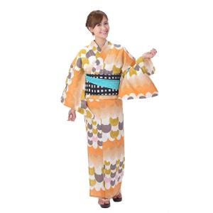 ツモリチサト ブランド 浴衣【tsumori chisato/注染 生成り×オレンジ系