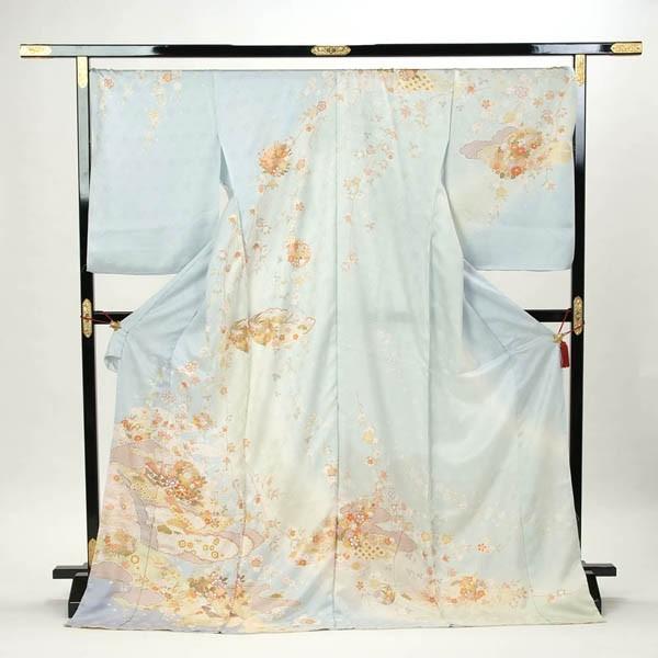 訪問着 正絹 礼装 フォーマル 結婚式 入学式 入園式 卒業式 卒園式 お仕立て付 水色