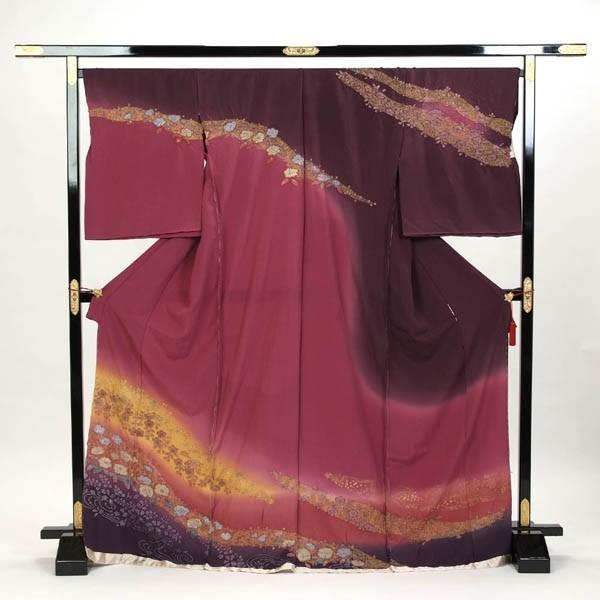 訪問着 正絹 礼装 フォーマル 結婚式 入学式 入園式 卒業式 卒園式 お仕立て付 辻が花 紫色