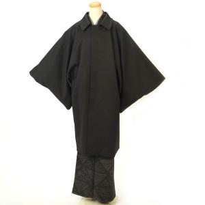 角袖コート -34C- メンズ和装コート 滅紫 L-Size 米沢織 ポリエステル