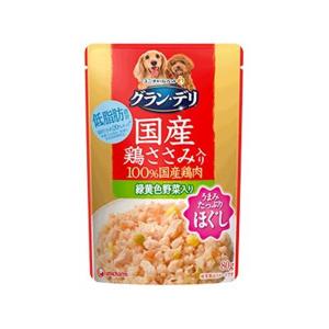 ユニ・チャームペット グラン・デリ 国産鶏ささみ パウチ ほぐし 成犬用 緑黄色野菜入り [ドッグフード 犬 エサ 餌 ウェットタイプ 低脂肪] 80g 爆買