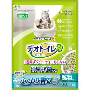 ユニ・チャームペット デオトイレ ふんわり香る消臭・抗菌サンド ナチュラルグリーンの香り [猫用 ねこ ネコ 猫砂 鉱物タイプ システムトイレ 取替え砂] 3.8L