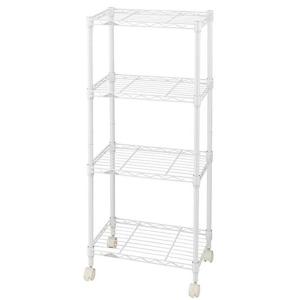 コーナーラック4段 スチール製 シルバー　ルミナスライト　ドウシシャ　収納ラック コーナーラック4段 スチール製 シルバー ルミナスライト ドウシシャ