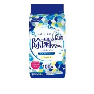 ライフ堂(Lifedo) ウェットティッシュ ボトル詰め替え用 ホワイト アルコールタイプ 99%除菌 100枚入 LD-103 爆買