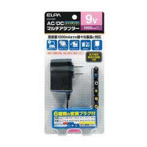 ELPA AC-DC マルチアダプター 9V [家庭用 コンセント 電圧 変更 変換 スイッチング式] ACD-090S｜yamakishi