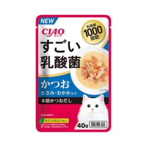 いなばペットフード すごい乳酸菌 パウチ かつお ささみ・おかか入り 40g [キャットフード 猫 餌 エサ ペーストタイプ] IC-432 爆買