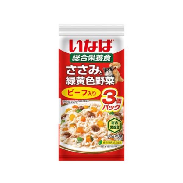 いなばペットフード ささみと緑黄色野菜 ビーフ入り 60g×3袋 [ドッグフード 犬 餌 エサ ゼリ...