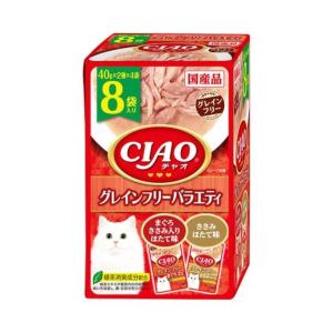 いなばペット CIAO (チャオ) パウチ グレインフリーバラエティ [猫 キャットフード ペーストタイプ] 40g×8袋｜yamakishi