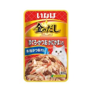 いなばペットフード 金のだし パウチ まぐろ・かつお かにかま入り 40g [キャットフード 猫 餌 エサ ゼリータイプ] TCR-158 爆買