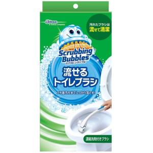 ジョンソン スクラビングバブル 流せるトイレブラシ [トイレ 洗剤 クリーナー 濃縮洗剤付きブラシ] 本体＋付替4個入｜yamakishi