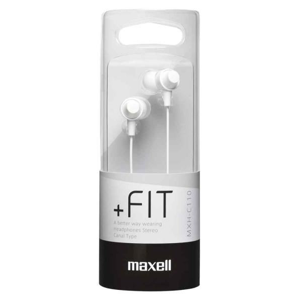 マクセル カナル型ヘッドホン「+FiT」ホワイト [イヤホン オーディオ 音楽 ラジオ テレビ] M...