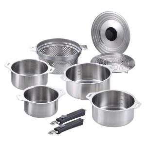 和平フレイズ 燕三(えんぞう)【IH対応】ハンドル着脱式鍋2点セット