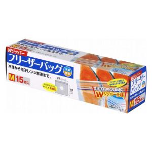 大和物産 Wジッパーフリーザーバッグ [食品 保存 冷凍 冷蔵 電子レンジ] M 15枚