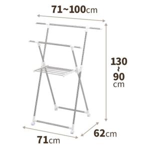 天馬 ポーリッシュ 伸縮式室内物干しX型コンパクト [洗濯 衣類 タオル ハンガー] PS-23【お客様組み立て品】