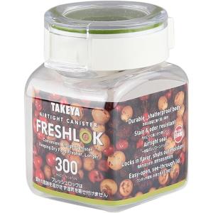 タケヤ化学工業 フレッシュロック グリーン角型 300ml [キッチン用品 保存容器 食品 小麦粉 さとう 調味料 ペットフード シリアル] 300ml 爆買