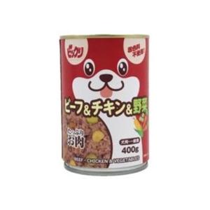 ペットライブラリー 犬缶ビーフ＆チキン＆野菜 [ペット ドッグフード ウェット] 400g｜yamakishi