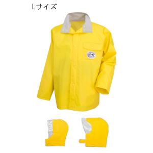 カジメイク 1010 匠EXジャケット 通常フード&ヘルメットフード付レインウェア  L イエロー