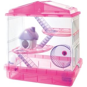 アイリスオーヤマ ハムスターケージ（3階建てタイプ）クリアピンク[飼育 ハウス] PHSC-412｜yamakishi