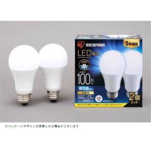 アイリスオーヤマ LED電球 E26 広配光 100形 昼白色 1600lm 2個セット LDA12N-G-10T62P｜yamakishi