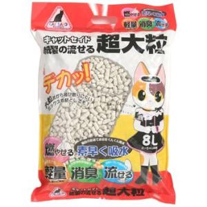 イデシギョー キャットセイド 紙製の流せる超大粒 8L[ねこ トイレ 猫砂] 8L