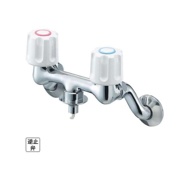 SANEI ツーバルブ洗濯機用混合栓 [洗面 水栓 蛇口 交換] K1101TV-1-W