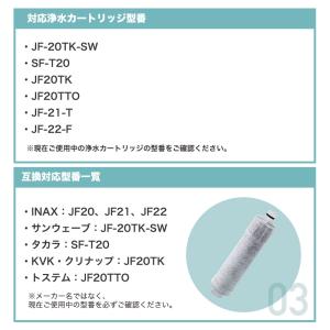 【互換品】JF-20 浄水カートリッジ 3本セ...の詳細画像4