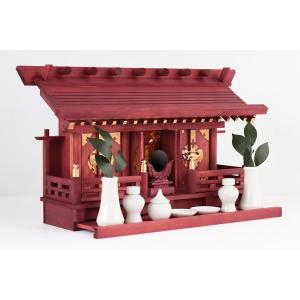 神棚 神具 仏具 やまこう 屋根違い三社□宝来神宮□神具□御簾と格子扉