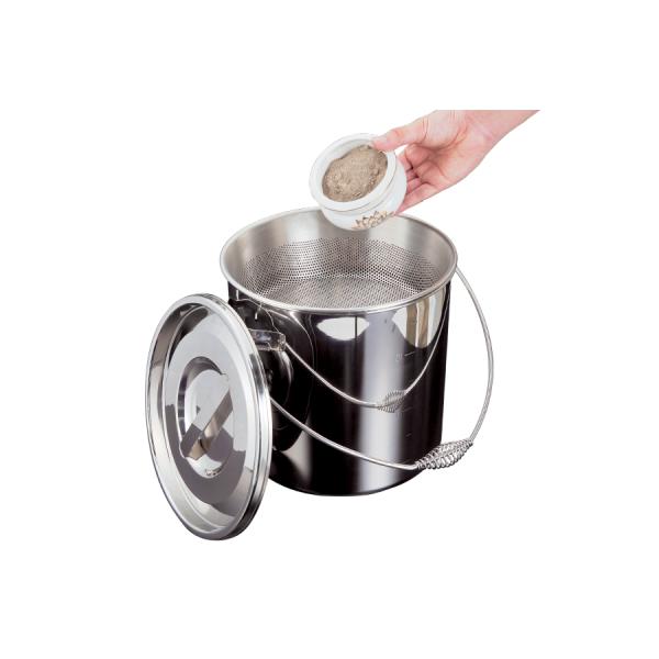 国産 灰ふるい ステンレス製 大型業務用 ■ 受皿付き ■ 葬儀会場 法事 法要 ■ 容器サイズ：サ...