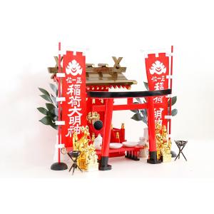 キツネ　稲荷　陶器　神社　対 神具・稲荷社【陶器製眷属像：稲荷・狐 サイズ3.0寸（一対）】稲荷