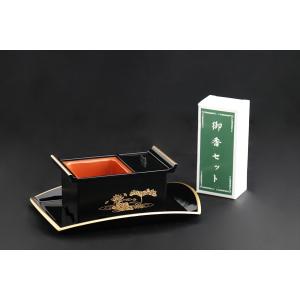 神棚 神具 仏具 やまこう 国産 長香炉 長角香炉 5寸 黒（内朱）金蓮