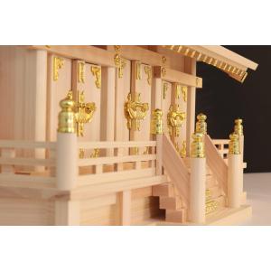神棚 三社 低床 通し屋根 美しい、東濃ひのき 国産の詳細画像4
