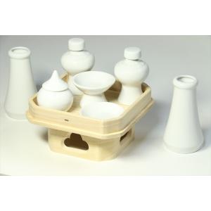 国産 神具セット 土器セット ■ 高杯仕様 ■ ひのき 遠山三宝付