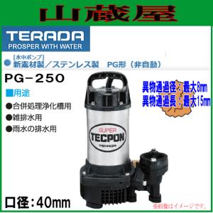 寺田ポンプ 水中ポンプ 汚水用 PG-250 口径40mm 単相100V｜yamakura110