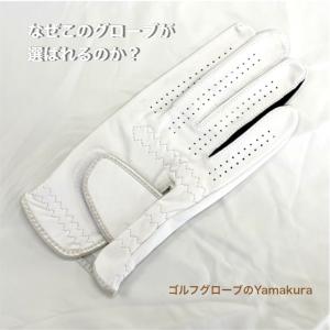 ゴルフグローブ 天然皮革 シルバー 右手着用 レ...の商品画像
