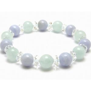 一点物 15mm玉】 アクアマリン ブレスレット Bracelet Bangle 腕輪